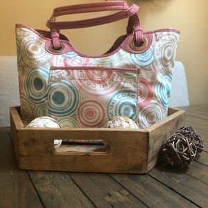 Coach Pink Summer Purse with Circular Designs
